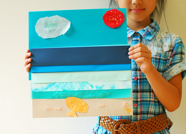 とてもお行儀の良い8歳の女の子の作品「キラキラ島の楽しい海」が完成！ │ takeopaper.com + 田中千絵
