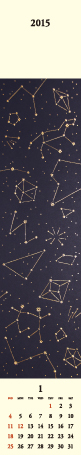 バナーカレンダー2015　相澤千晶「星座表」