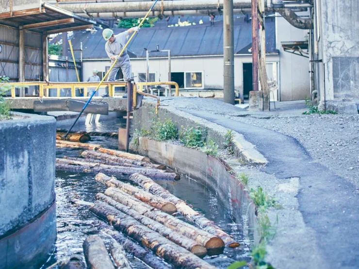 王子製紙 苫小牧工場　送木水路