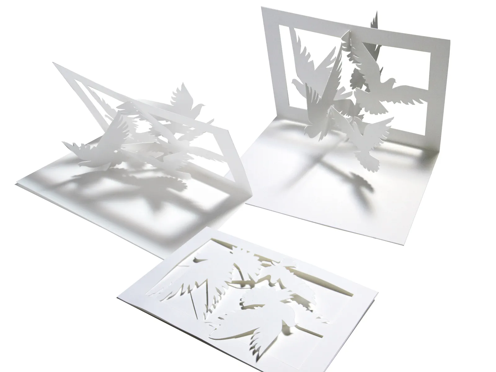 事例　風にゆれる ポップアップメッセージカード　〈バード〉